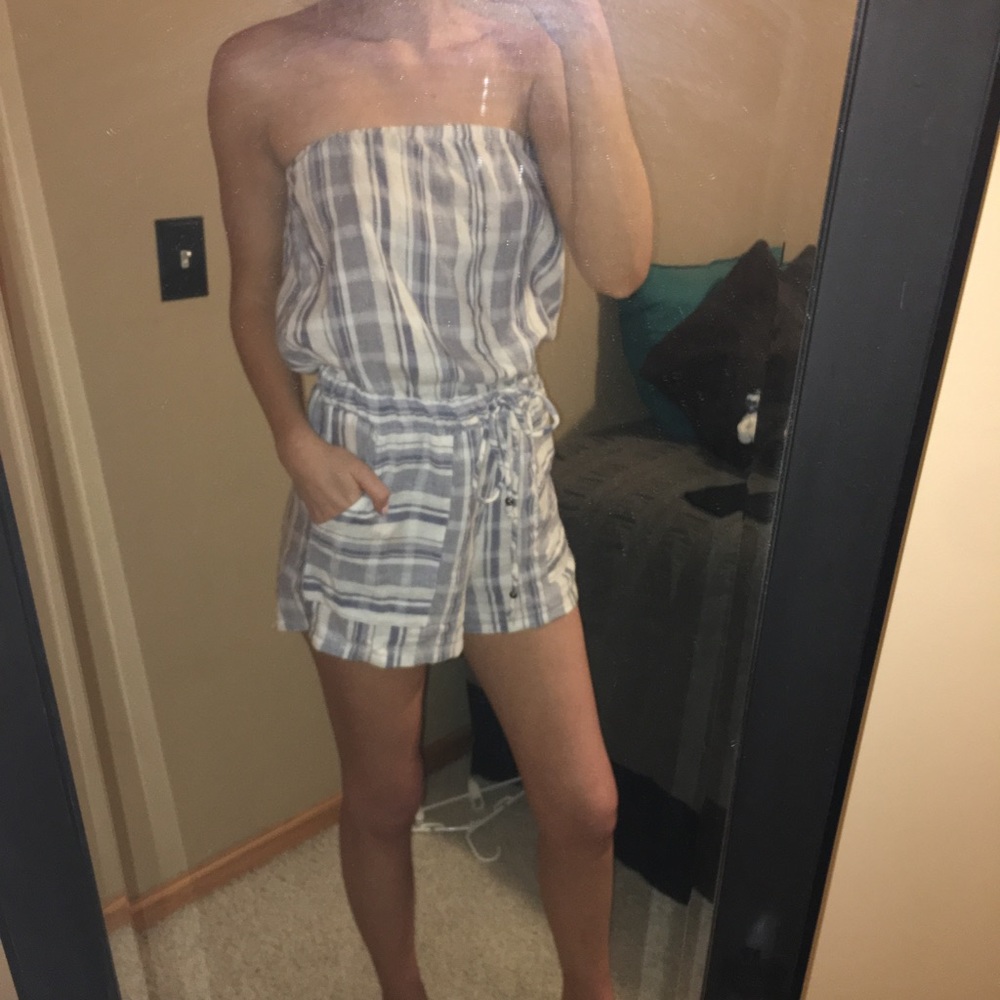 Blue and white Romper